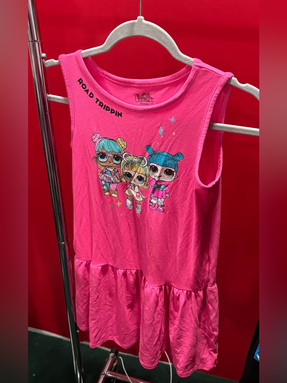 L.O.L. Surprise! Hot Pink Sleeveless Tank Dress with Character Print